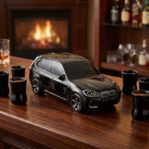 Keraminis gėrimų rinkinis „BMW Automobilis“ | 1.5 L, 5 taurelės, Juodas