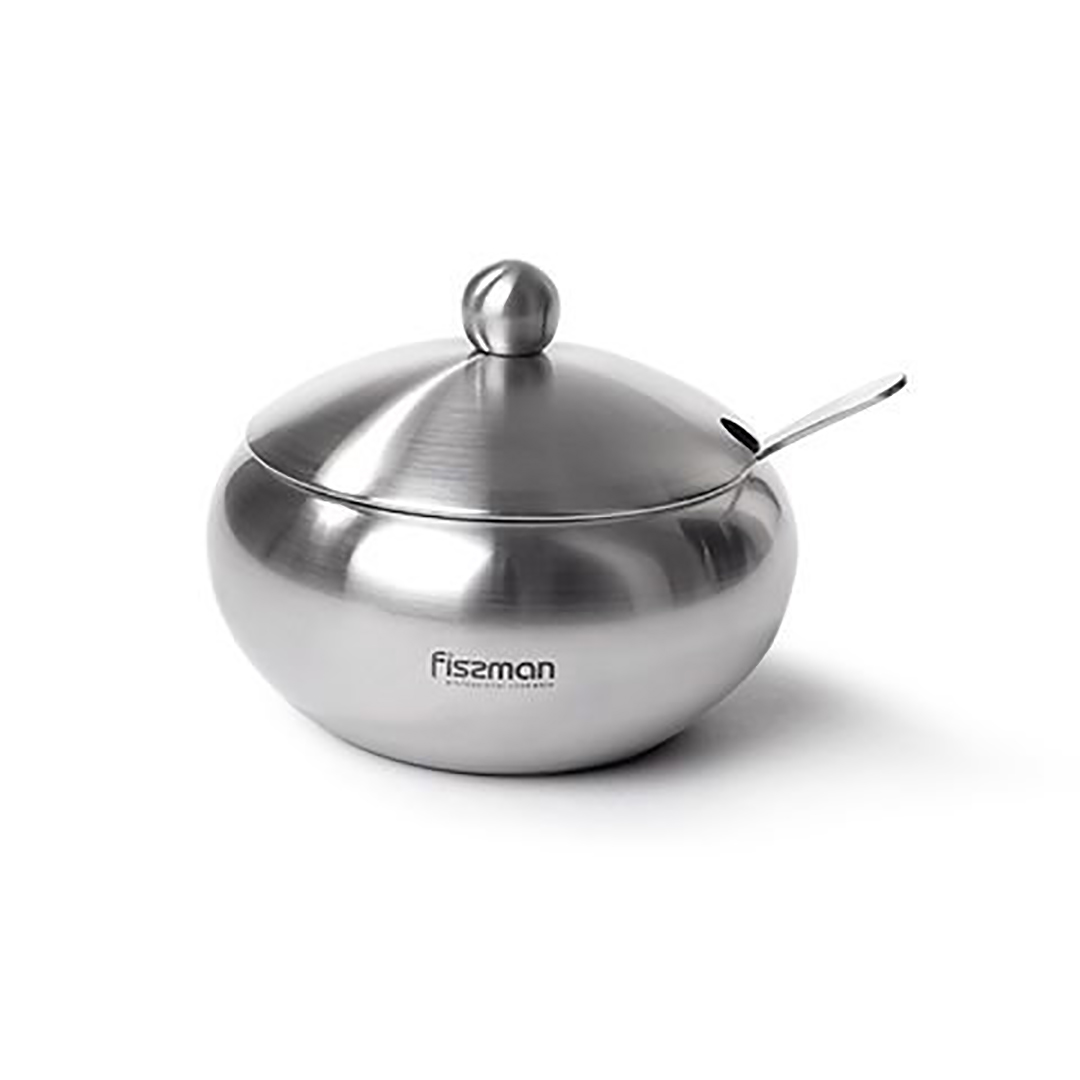 cukrine-fissman-5875 Fissman Cukurtrauks ar vāciņu un karotīti | 560 ml, Nerūsējošais tērauds - Image 1