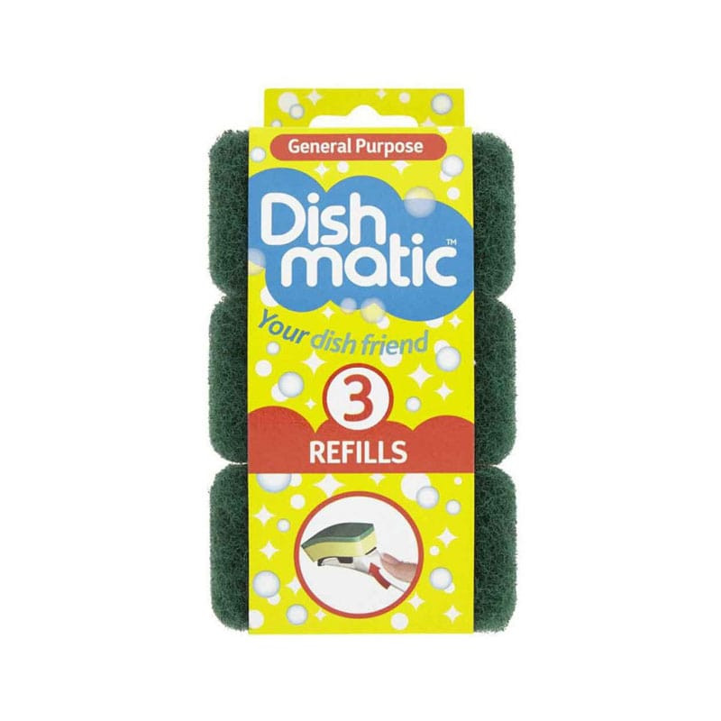 dishmatic-vidutinio-siurkstumo-kempines-pakeitimui-3vnt Dishmatic Vidēja raupjuma sūkļi, 3 gab. | Rokturim, atkārtoti lietojams - Image 1