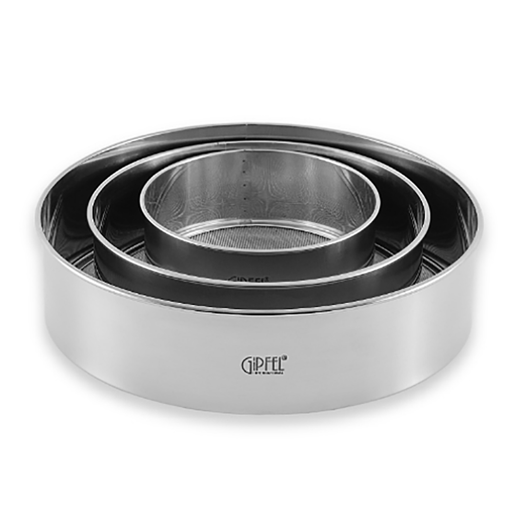 gipfel-5734 GIPFEL Sietu komplekts 7158, 3 gab. | 15-22-28 cm, Nerūsējošais tērauds - Image 1