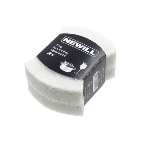 NEWILL Ergonomiski sūkļi trauku mazgāšanai 2 gab. | Izliekta forma, melnbalta estētika