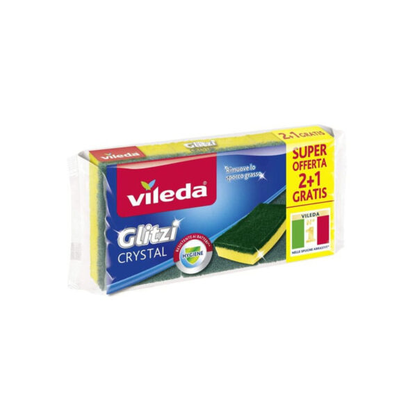 VILEDA Glitz Cristal Sūkļi 2+1 gab. | Spīdumam un traipiem uz stikla