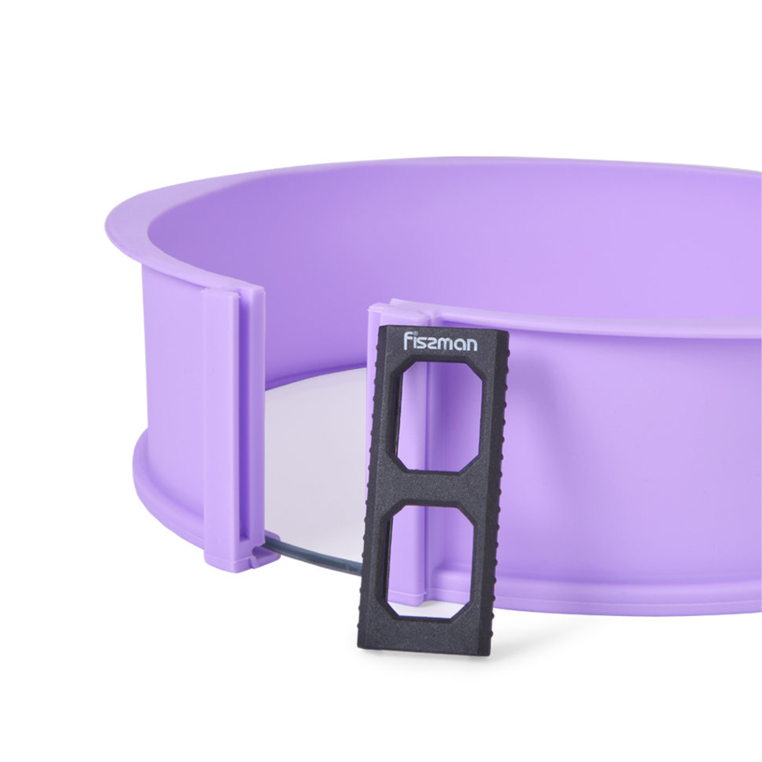 silikonine-forma-fissman-6579.1 Fissman Silikona atverama cepšanas forma | 25 cm, Ar stikla pamatni - Image 1