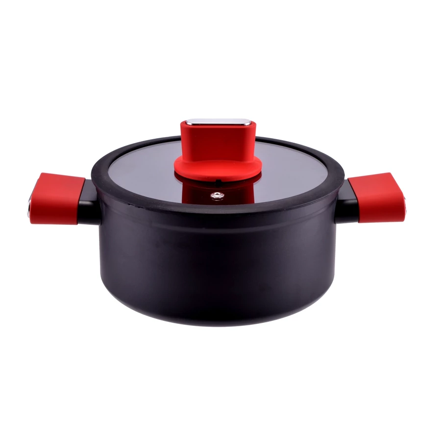 10406_1_2_1530.jpg Alumīnija katls ar stikla vāku „Perfect Home Straight Line“, 20 cm, 3 l - Image 1