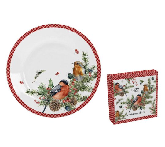 4ca9e07bcec10def8ed41fa27873bc4d-e66e4_reference Porcelāna šķīvis „Christmas Bird“, Ø 27 cm (Kastē) - Image 1