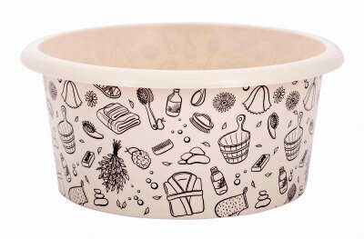 dubuo-10l_reference Plastmasas saimniecības bļoda ar pirts motīviem, 10 l, Ø35 cm - Image 1