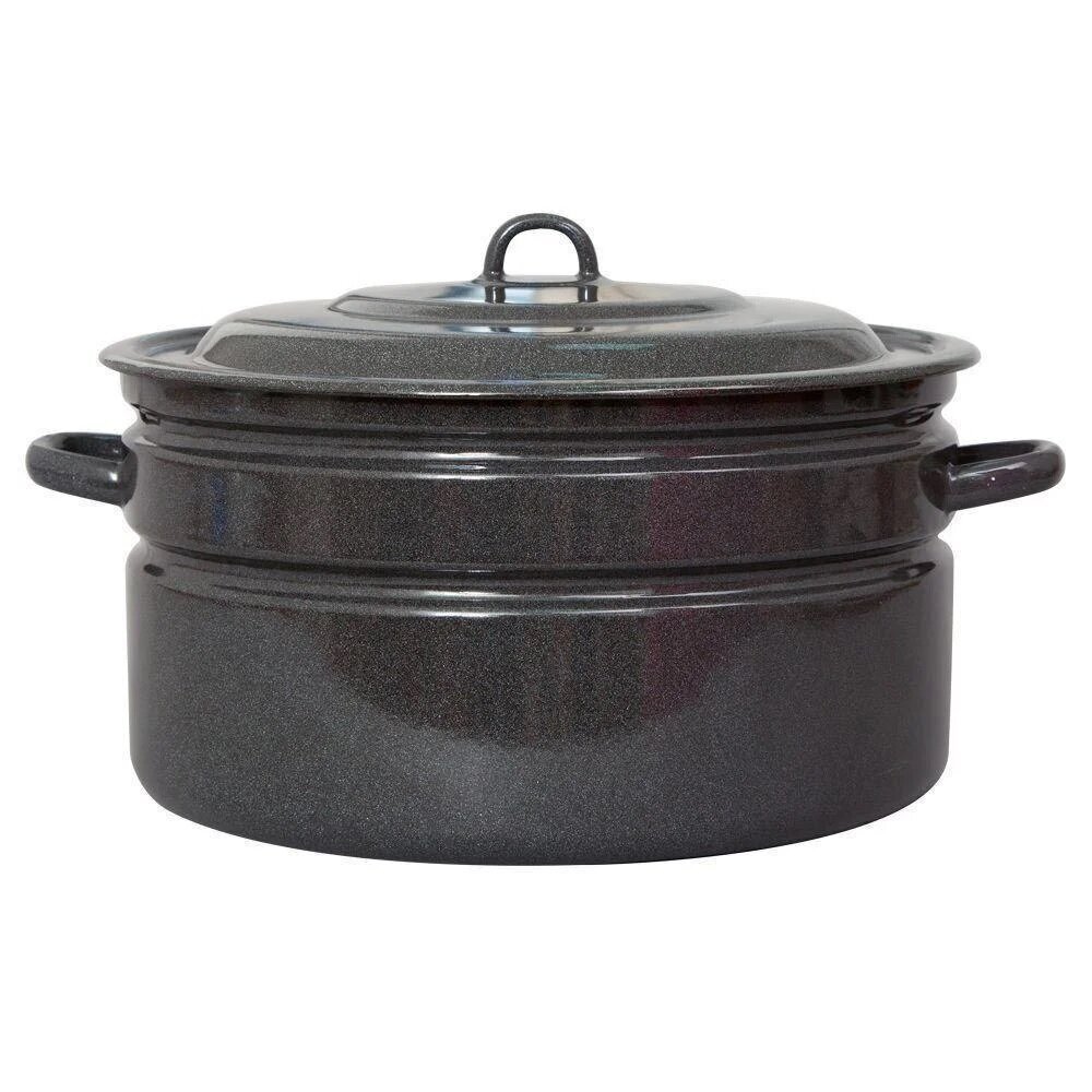 emaliuotas-puodas-14-l-a0573_reference Emaljēts katls ar vāku "Idilia", 14 l (32 cm, brūns) - Image 1