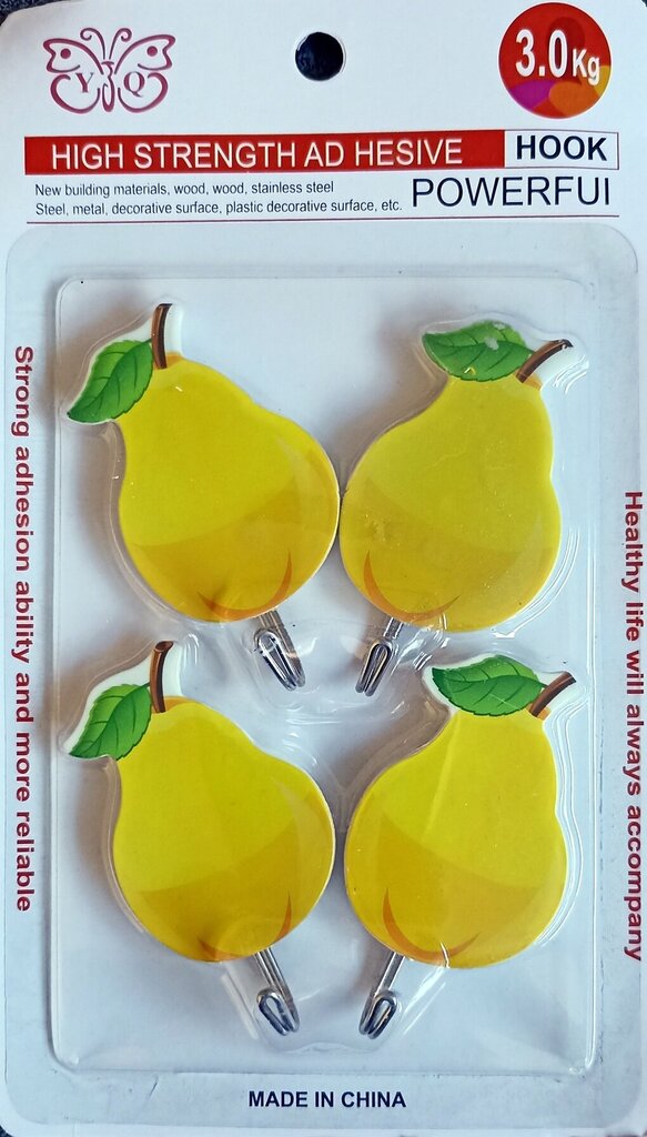 lipnieji-kabliukai-4-vnt-099c4_reference Līmējamo āķīšu komplekts, 4 gab., līdz 3 kg (MIX) - Image 1