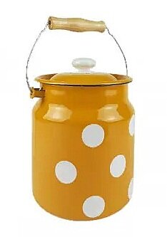 puodelis-su-dangteliu-06-l-51971-kaina_reference Emaljēts tērauda spainītis pienam ar vāku un koka rokturi, 3.3 l - Image 1