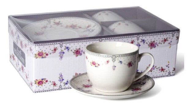 puodelis-su-lekstute-250-ml-7caff_reference Porcelianinis puodelių ir lėkštučių rinkinys su gėlėmis, 2 vnt. x 250 ml (Kopija) - Image 1