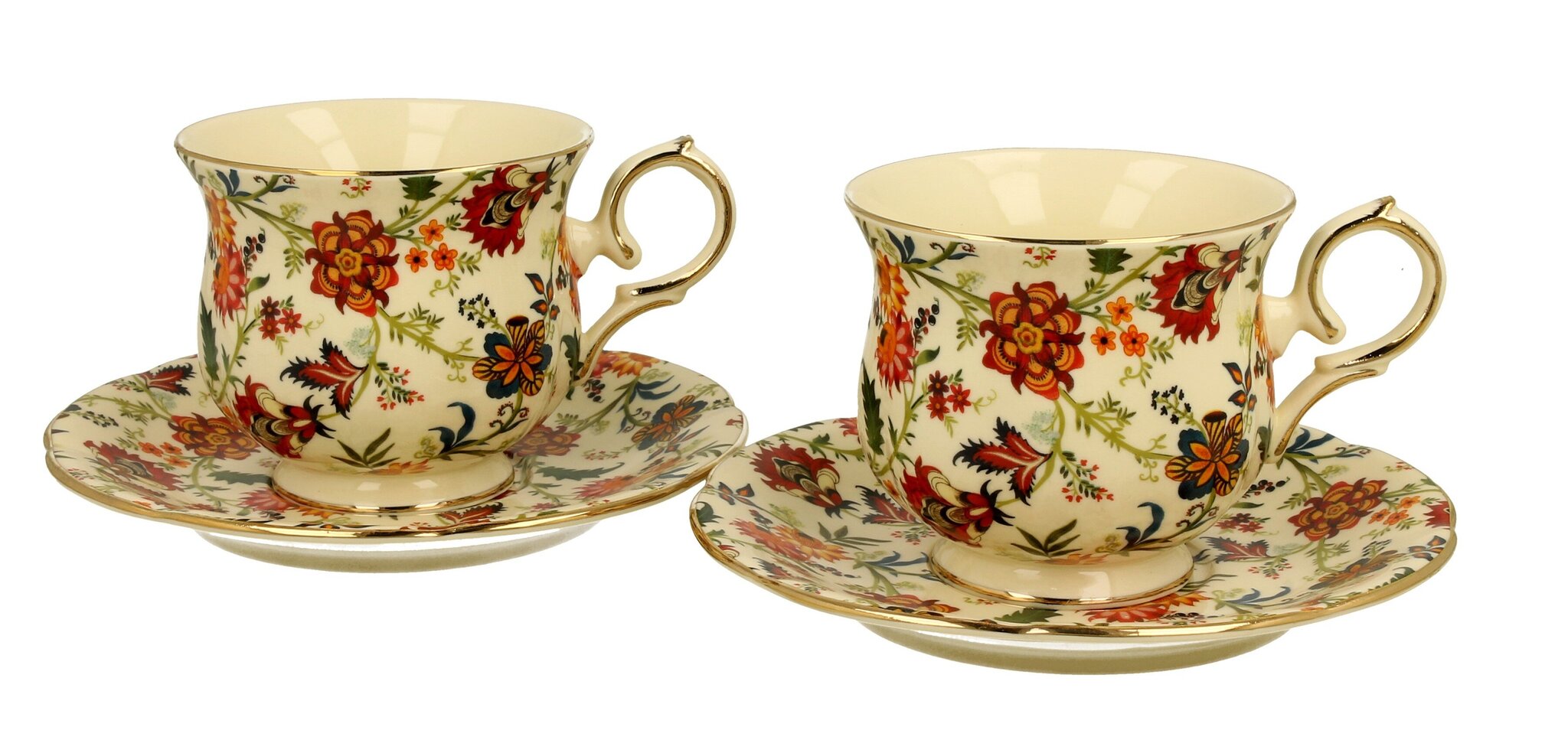 puodelis-su-lekstute-260-ml-6392d_reference Porcelāna krūzīšu un apakštasīšu komplekts "Fantasy", 260 ml, 2 gab. (dāvanu kastē) - Image 1