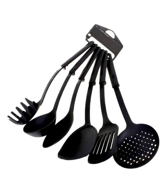 virtuves-irankiu-komplektas_reference Virtuves piederumu komplekts, 6 daļas, melns - Image 1