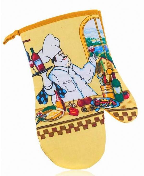 virtuvines-pirstine_reference Tekstila virtuves cimdiņš, 27 cm (Dzeltens) - Image 1