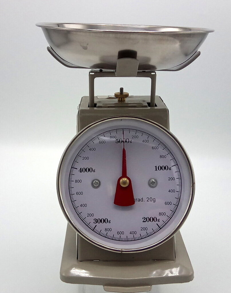 virtuvines-svarstykles-mechanines-5kg_reference Mehāniskie virtuves svari IKVIS A10 ar nerūsējošā tērauda bļodu, 5 kg - Image 1