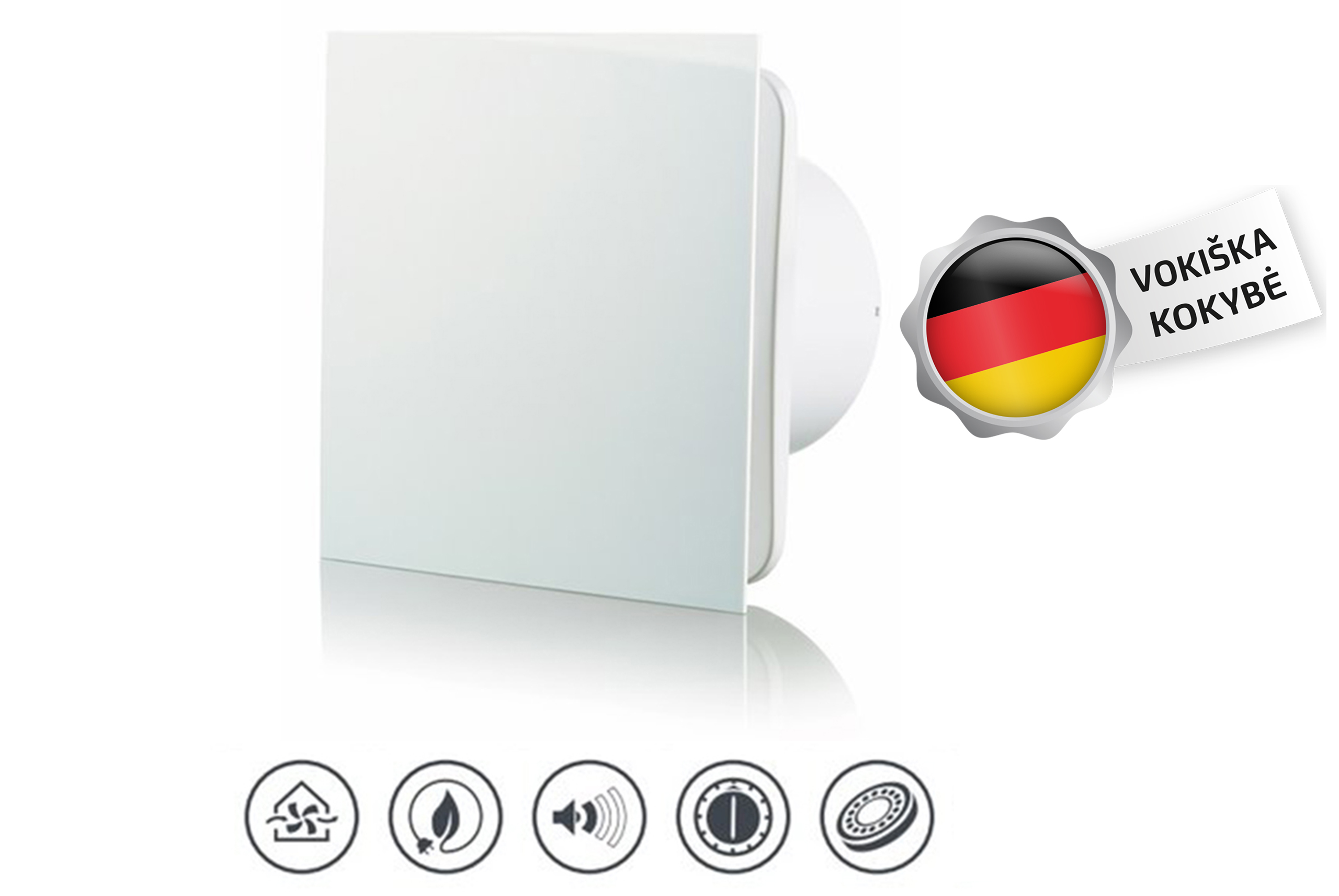 Istraukimo-Ventiliatorius-Vlano-S-100-T-Balta-su-Laikmaciu-⌀100 Nosūcējs Vlano S-125 T Balts (ar taimeri) ⌀125 - Image 1