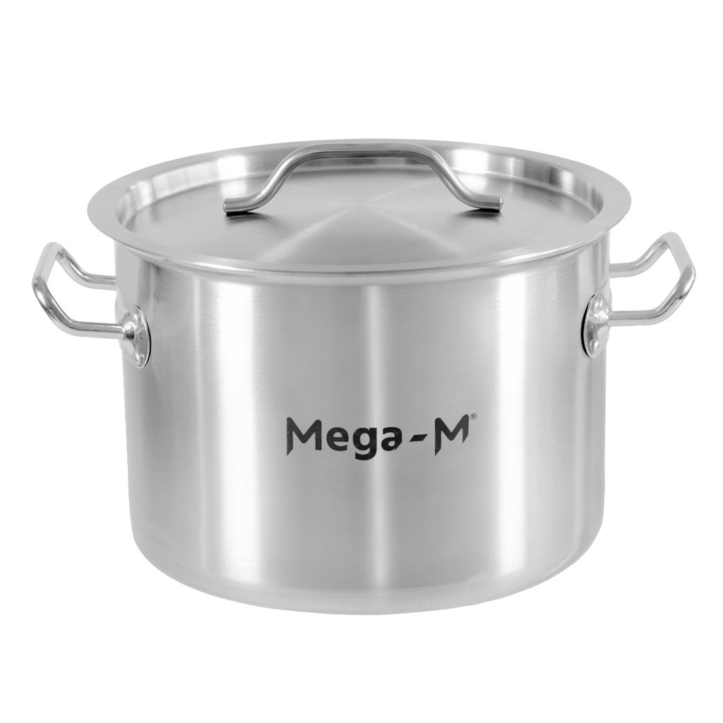 Garnek-ze-stali-nierdzewnej-niski-z-pokrywka-Mega-M-STANDARD-8L-28×13-cm-MTP007677-1 Žemas puodas su dangčiu Mega-M STANDARD 8 l 28x13 cm