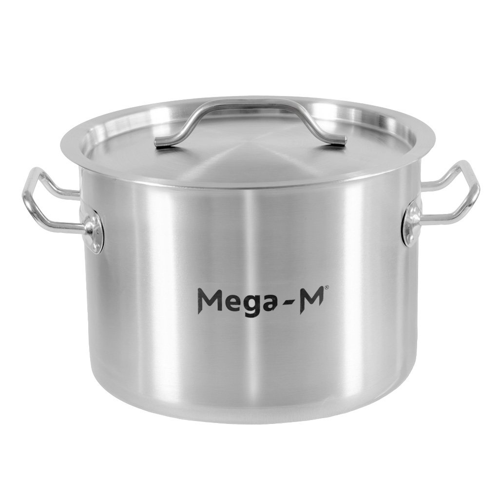 Garnek-ze-stali-nierdzewnej-sredni-z-pokrywka-Mega-M-STANDARD-9L-25×18-cm-MTP007662-1 Puodas su dangčiu Mega-M STANDARD