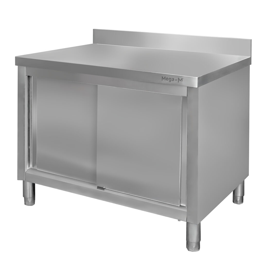 MTP001862-1024px-1022×1024 Nerūdijančio plieno sieninis gastronominis stalas su spinta Mega-M 120x60x85 cm