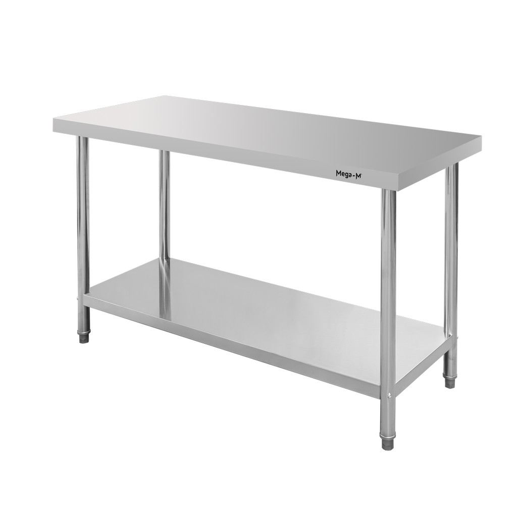 Stol-gastronomiczny-centralny-z-polka-Mega-M-STANDARD-140x60x85-cm-stal-nierdzewna-mtp004371-5 Nerūdijančio plieno centrinis gastronominis stalas Mega-M STANDARD 140x70x85 cm