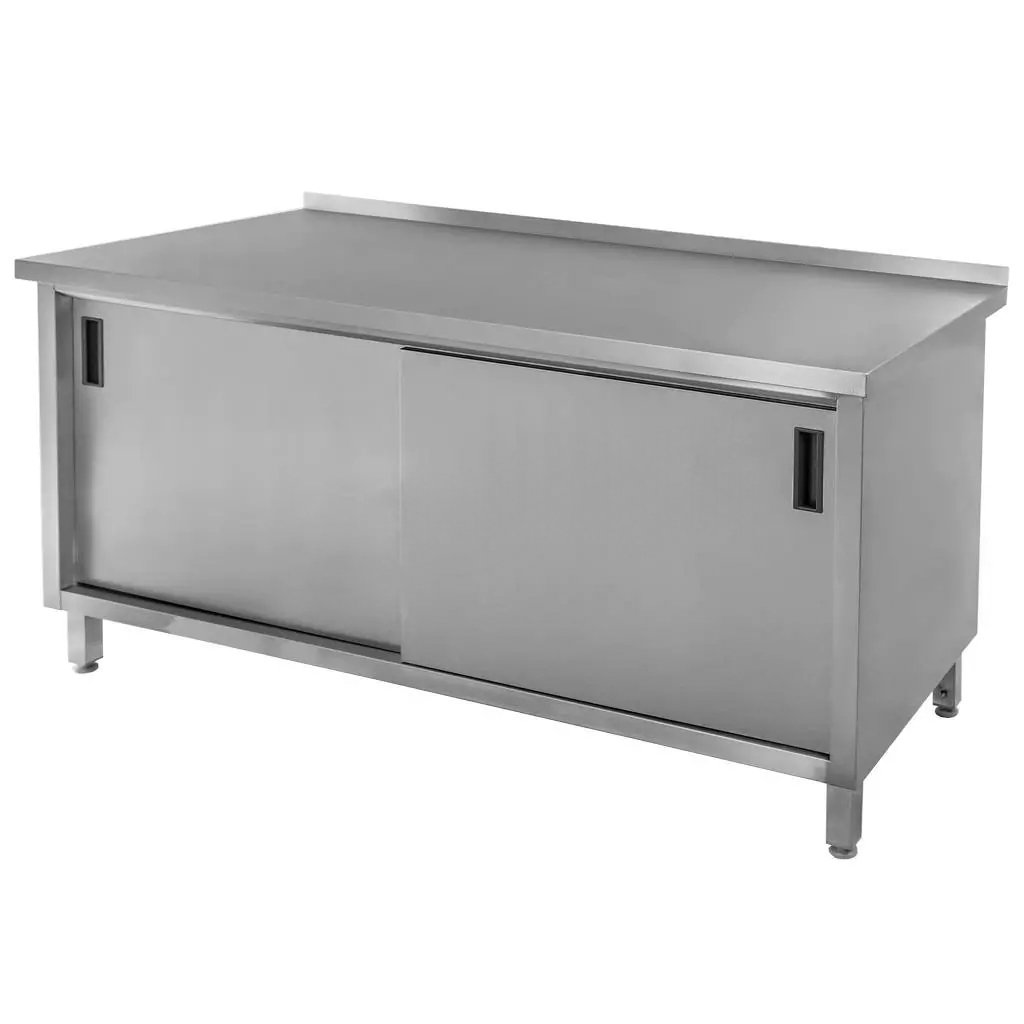 Stol-gastronomiczny-spawany-z-szafka-Mega-M-STSG150x60-stal-nierdzewna-MTP003215-8 Suvirintas nerūdijančio plieno sieninis stalas su spinta Mega-M 150x60x85 cm