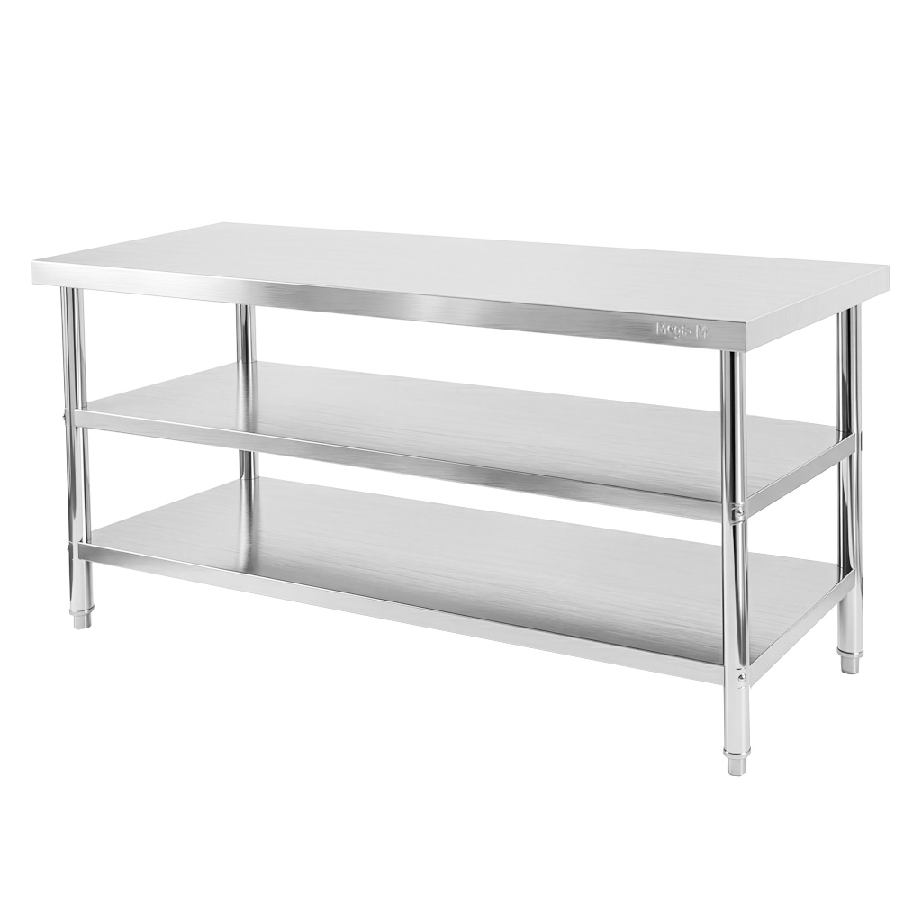 Stol-gastronomiczny-ze-stali-nierdzewnej-centralny-z-2-polkami-Mega-M-X-STANDARD-180x60x85-cm-MTP007877-2 Nerūdijančio plieno gastronominis stalas Mega-M X STANDARD