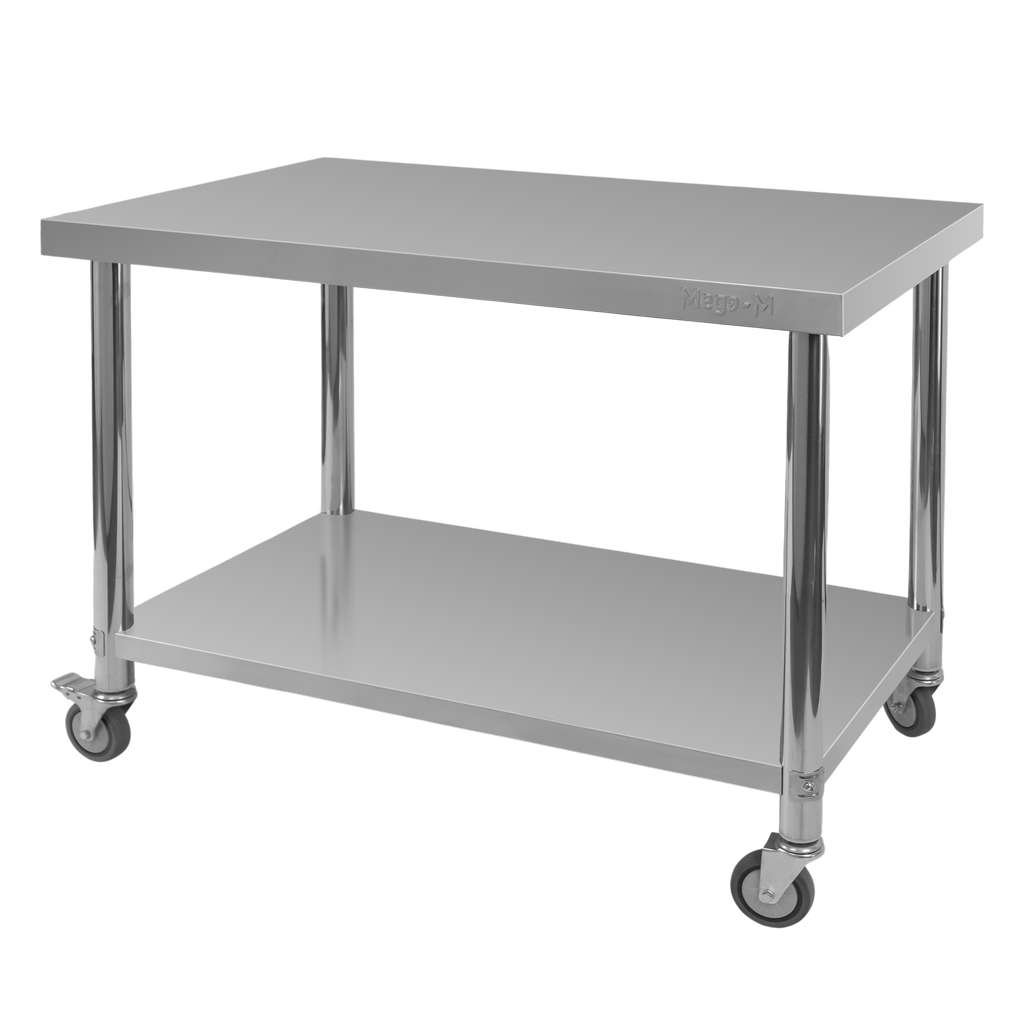 Stol-gastronomiczny-ze-stali-nierdzewnej-mobilny-z-polka-Mega-M-X-STANDARD-120x60x85-cm-MTP007561-5 Mobilus nerūdijančio plieno gastronominis stalas Mega-M X STANDARD 120x60x85 cm